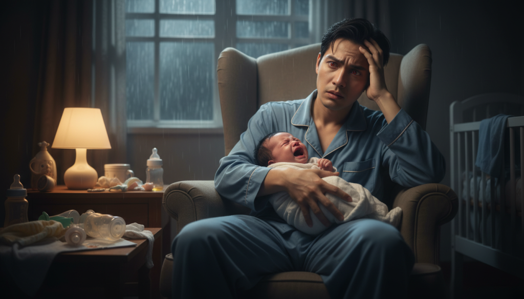 Khóc đêm dai dẳng: Bé khóc thét, quấy khóc không dứt, đặc biệt vào ban đêm