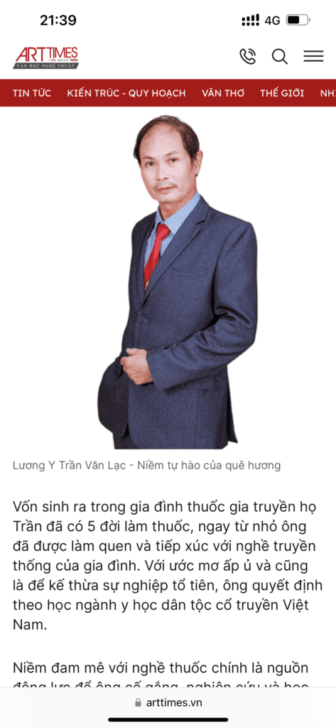 THỜI BÁO VĂN HỌC NGHỆ THUẬT - arttimes - Nói về Lương Y Trần Văn Lạc