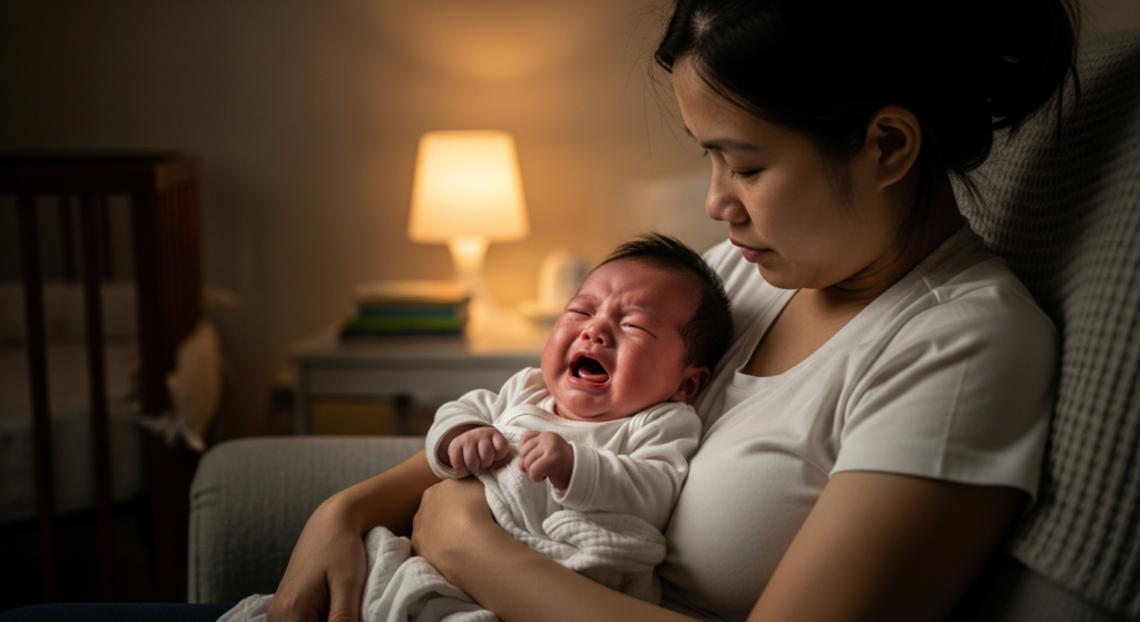Vì sao trẻ sơ sinh hay khóc đêm
