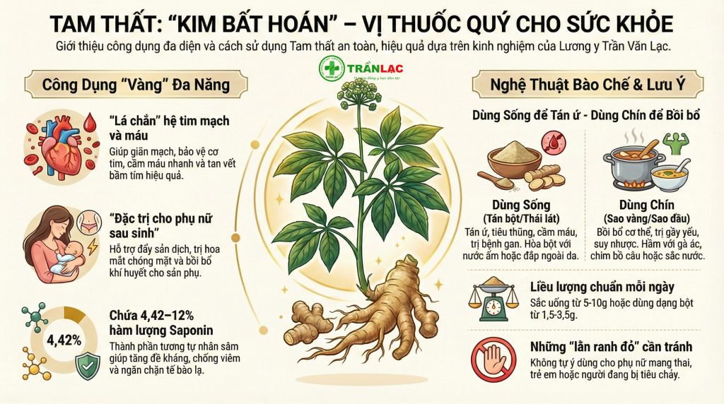 Cây Tam Thất Có Tác Dụng Gì? 5 Công Dụng "Vàng" Cho Sức Khỏe Bạn Cần Biết